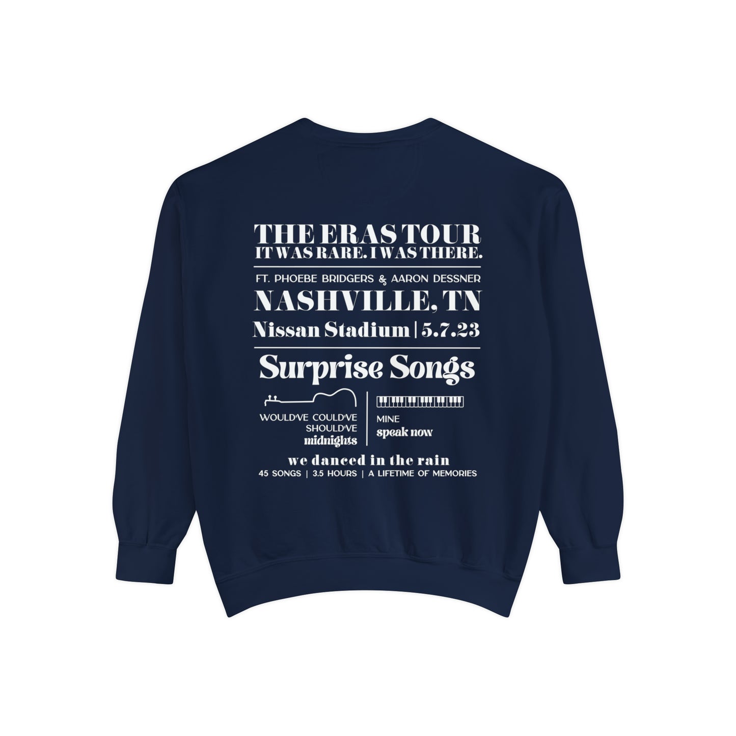 Eras Nashville, TN Night 3 - 5-7-23 - Cusrom Eras Tour Crewneck, Comfort Colors