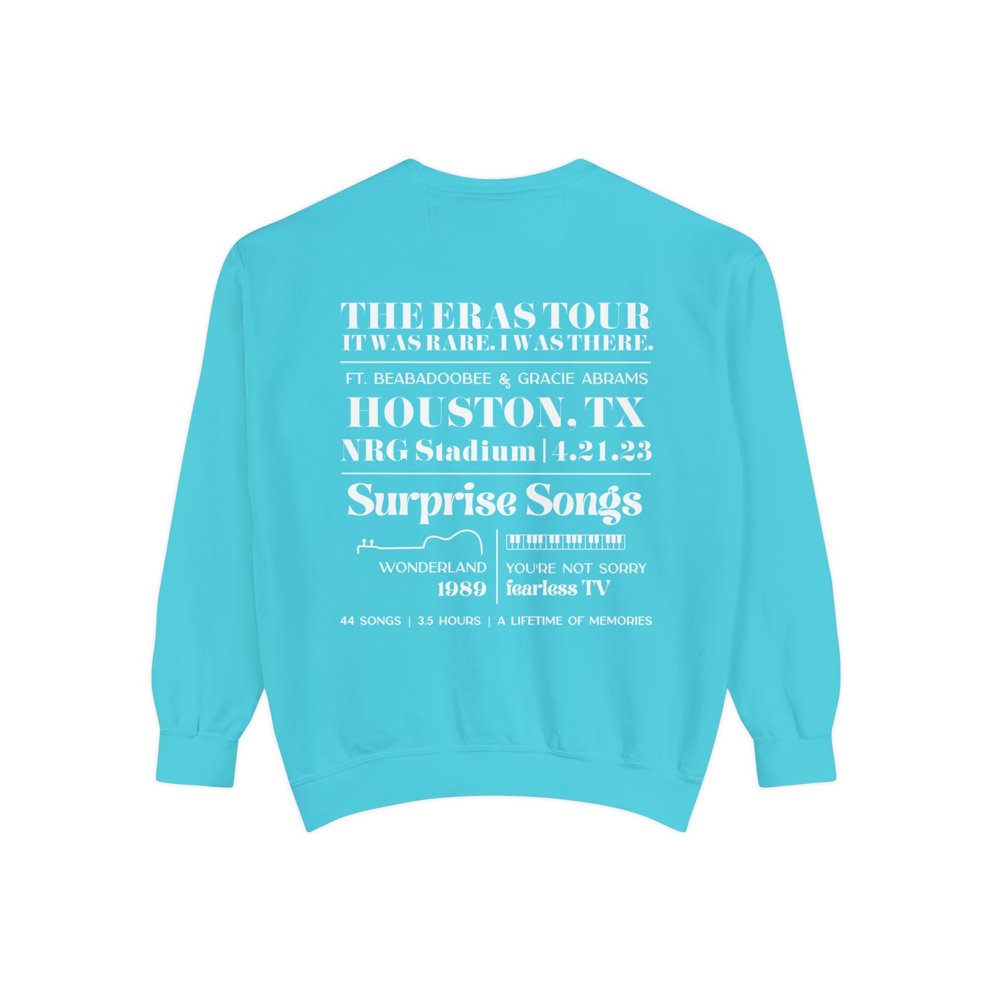 Eras Houston, TX Night 1, 4-21-23, Custom Eras Tour Crewneck, Comfort Colors