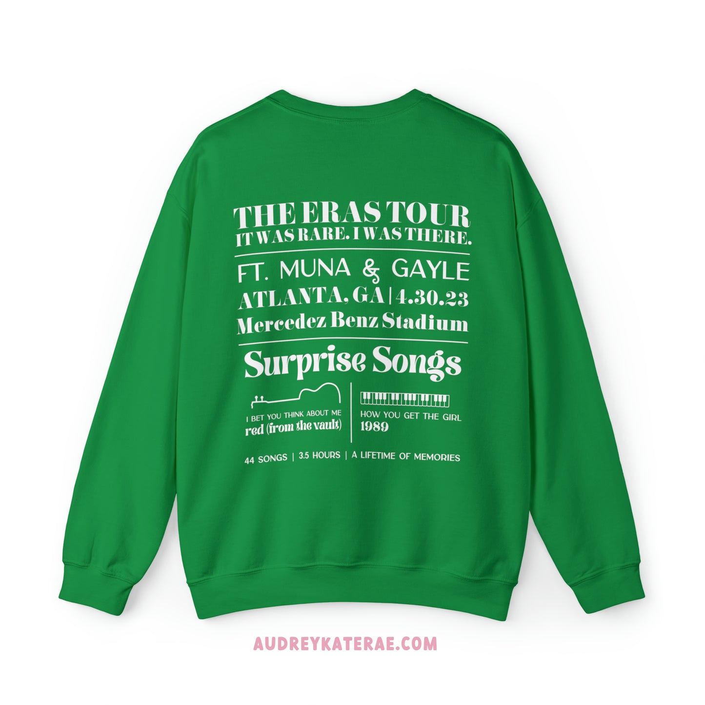 Eras Atlanta, GA Night 3, 4-30-23, Custom Eras Tour Crewneck, Gildan S-5XL