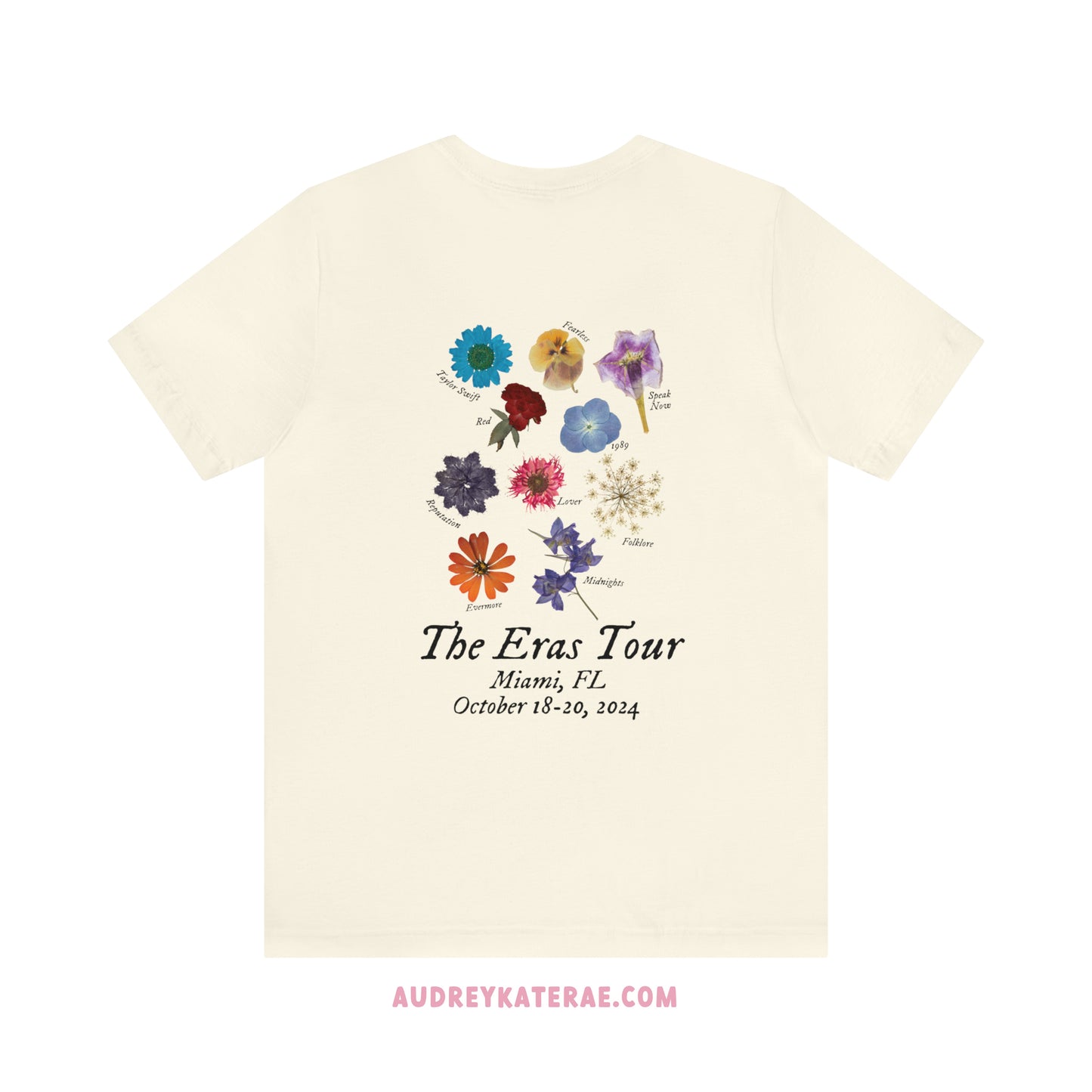 The Eras Tour 2024 - Miami, FL; October 18-20, 2024 - Pressed Flower Vintage Eras Tour Merch Graphic Tshirt