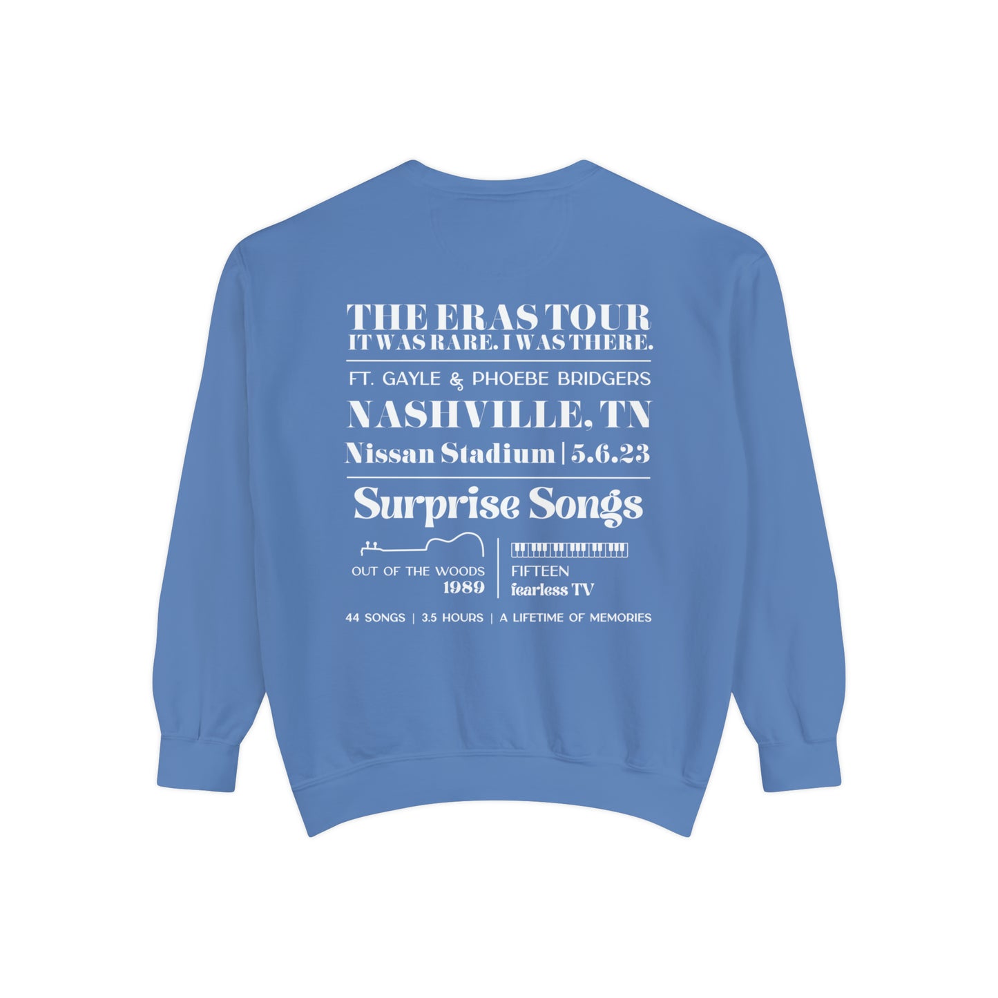 Eras Nashville, TN Night 2 - 5-6-23 - Custom Eras Tour Crewneck, Comfort Colors