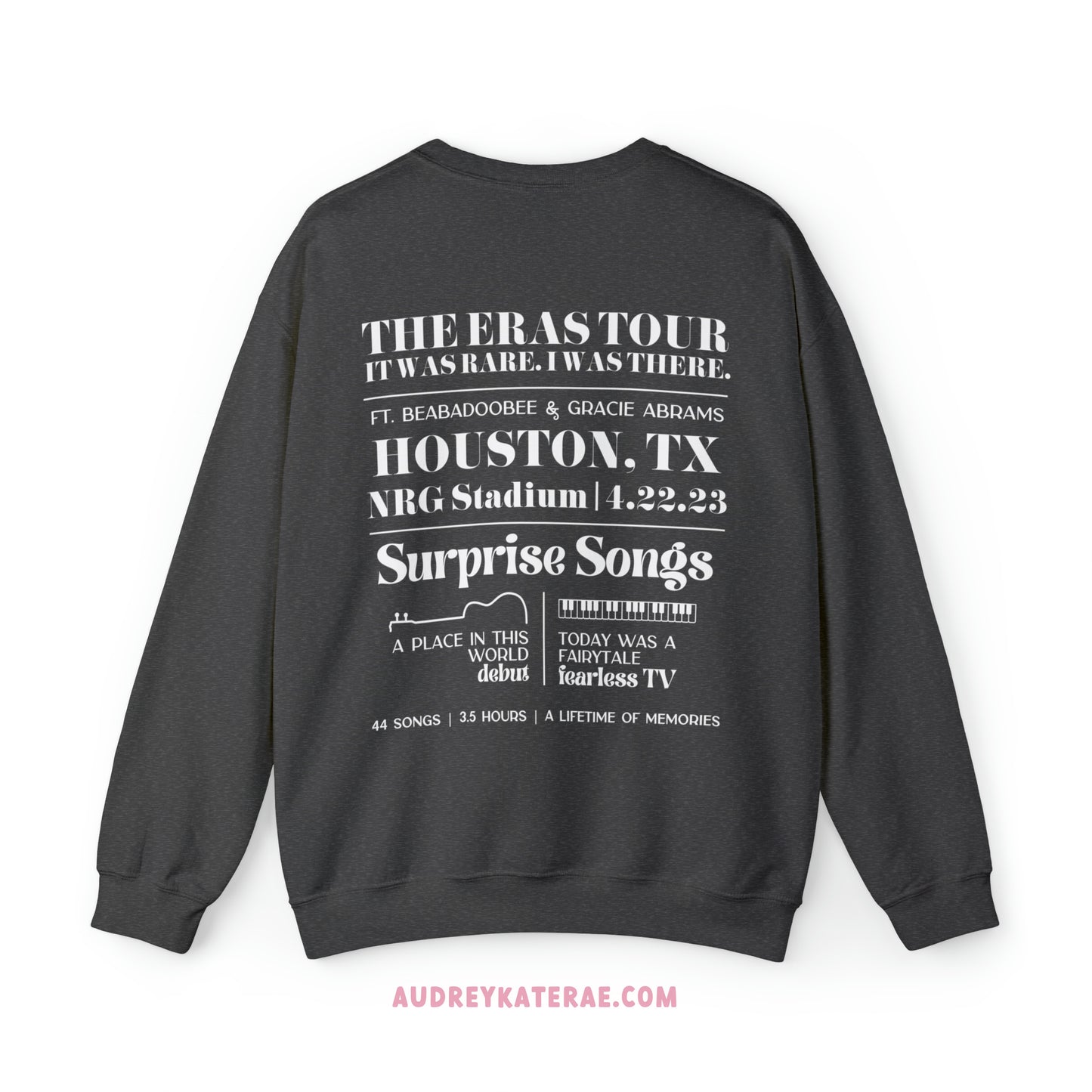 Eras Houston, TX Night 2, 4-22-23, Custom Gildan Eras Tour Crewneck