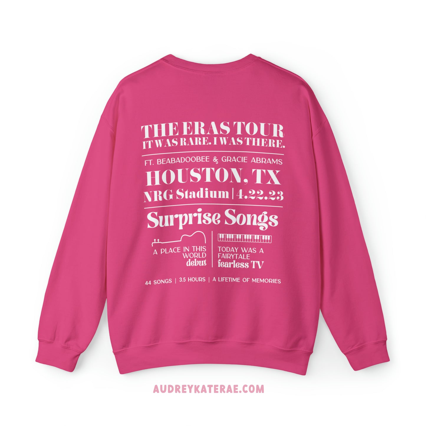 Eras Houston, TX Night 2, 4-22-23, Custom Gildan Eras Tour Crewneck