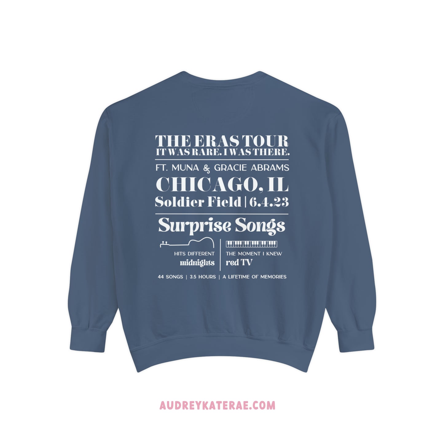 Eras Chicago, IL Night 3 - 6-4-23 Custom Eras Tour Crewneck, Comfort Colors