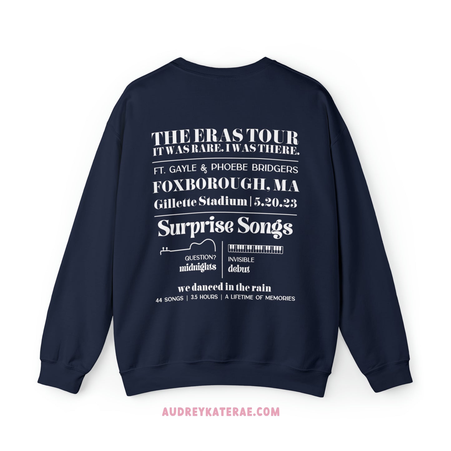 Eras Foxborough, MA Night 2 - 5-20-23 Custom Eras Tour Crewneck, Gildan S-5XL