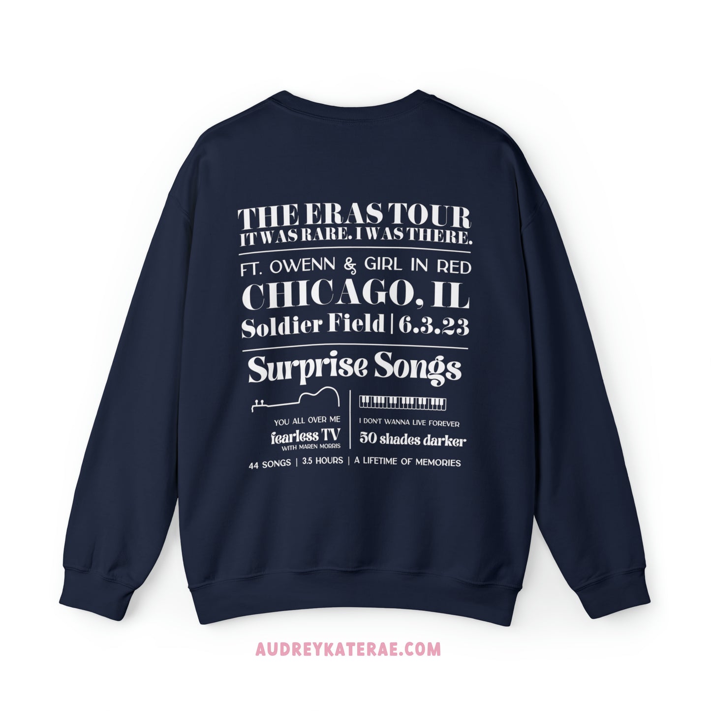 Eras Chicago, IL Night 2 - 6-3-23 Custom Eras Tour Crewneck, Gildan S-5XL