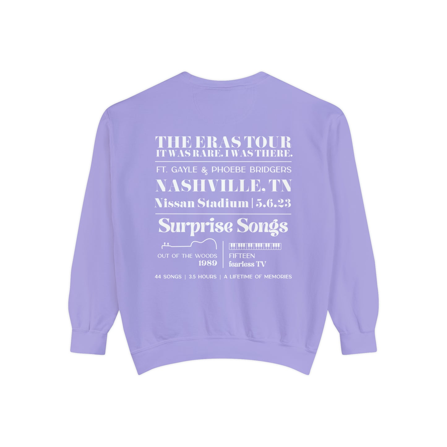 Eras Nashville, TN Night 2 - 5-6-23 - Custom Eras Tour Crewneck, Comfort Colors