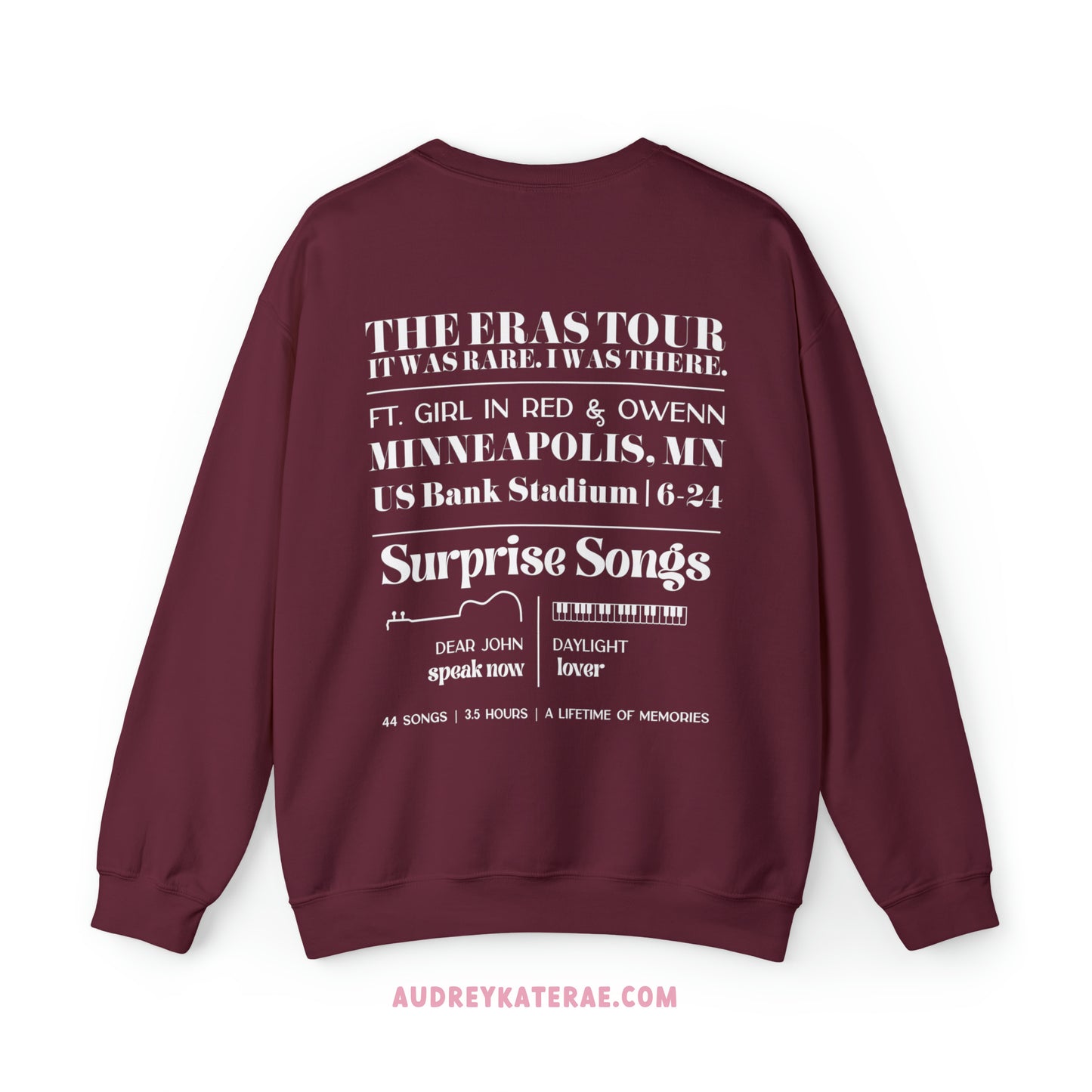 Eras Minneapolis, MN Night 2 - 6-24-23 Custom Eras Tour Crewneck, Gildan S-5XL