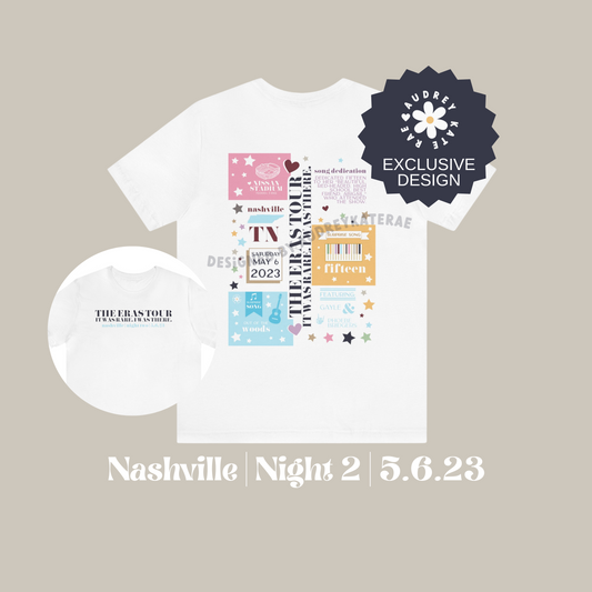 Eras Nashville, TN Night 2, 5-6-23 Custom Colorful Eras Tour T-Shirt