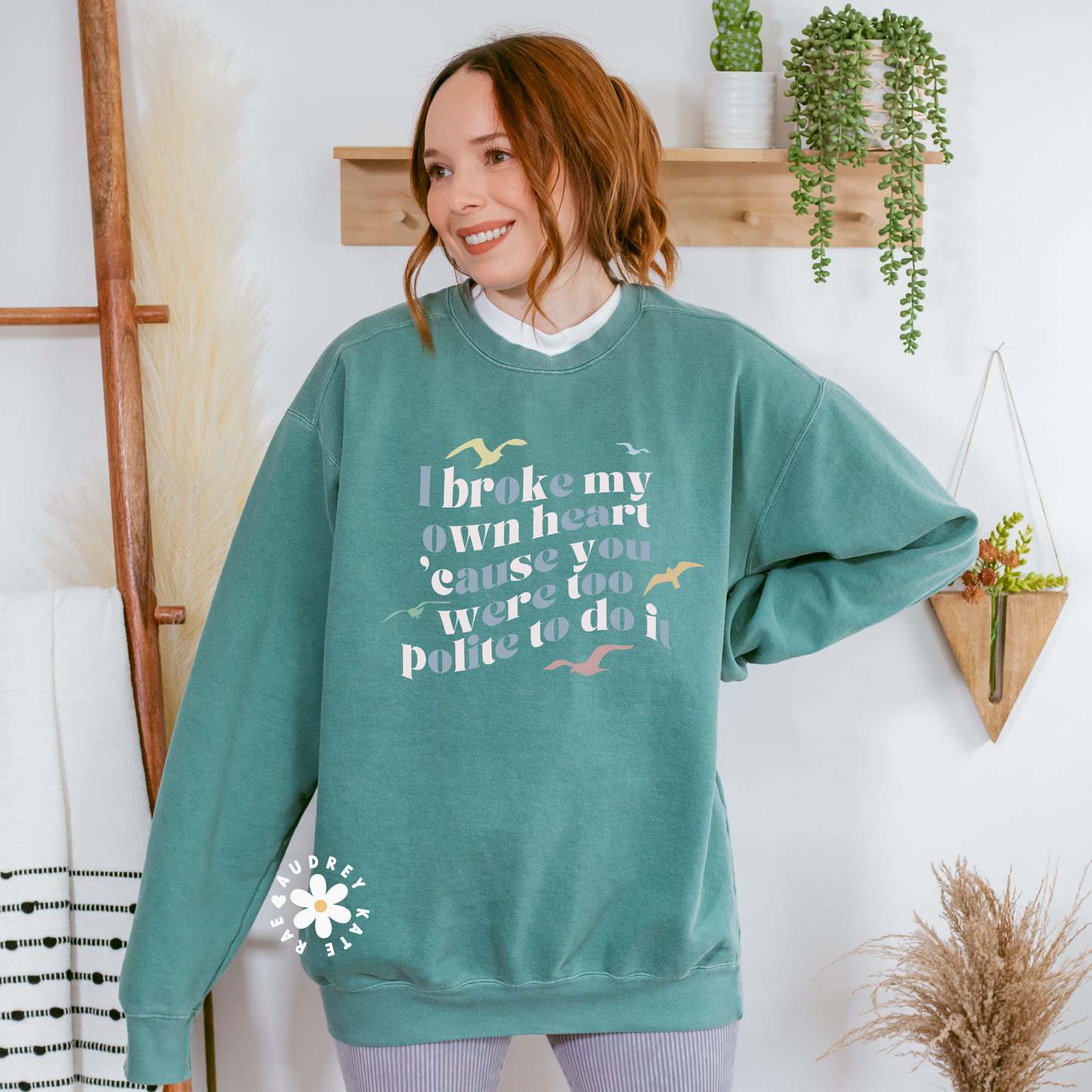 I Broke My Own Heart Vault Track Lyric Crewneck 1989 TV, Comfort Colors