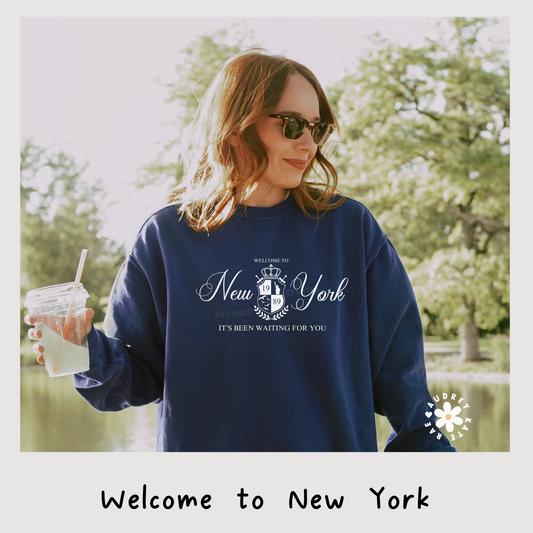 Welcome to NY - It's Been Waiting for You - New York Vintage Academia 1989 Comfort Colors Taylor Crewneck